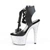 Pleaser - ADORE70014LG Sandale à bride à la cheville, Pole dance chaussures - Chaussures de pole dance - Noir/Couleur argent Product image